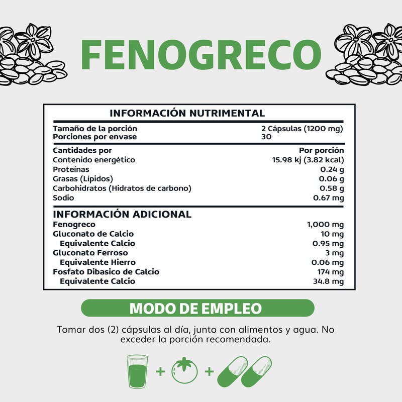 Beyond Vitamins | Fenogreco 1000mg reforzado con Calcio y Hierro