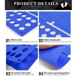 BoxLegend Shirt Folding Board - Easy & Fast Laundry Solution for Kids & Adults (Green & Blue)