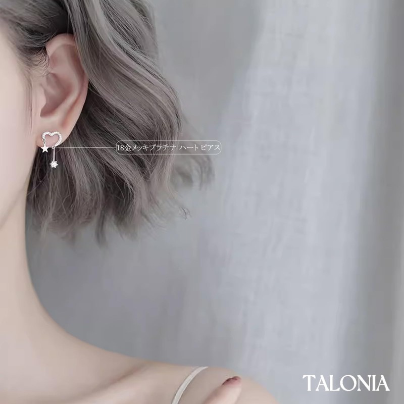 TALONIA Women's Earrings, Hypoallergenic, S925 Silver, Platinum Plated, Second Earrings,