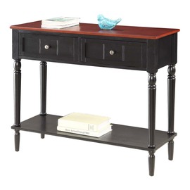 Convenience Concepts French Country Two Drawer Hall Table, Black