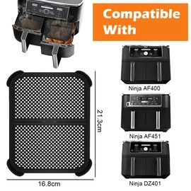 Heißluftfritteuse Zubehör, 2 Stück Spritzschutz für Foodi Max Dual Zone AF400EU & AF451EU, Silikon Spritzschutz für Heißluftfritteuse Zubehör, Airfryer Zubehör für Heizspirale und Ventilator