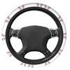 White Baseball Red Lace Steering Wheel Cover, Non Slip Durable
