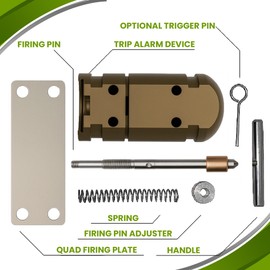 Trip Alarm Co. Perimeter Device Bundle Set – 85ft Reusable Kevlar Wire Reel and 12 Gauge Perimeter Alarm US Patented Quad 3.0 Defense Device 360° Coverage Warning Security for Camping Safety