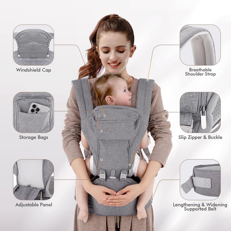 Baby Carrier Newborn Carrier Advanced 6-in-1 Carrier Multifunction Toddler Carrier
