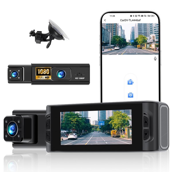 3 Dash Camera for Cars,4K Full UHD Car Camera Front