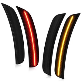 VIPMOTOZ 4PC Set LED Front Rear Amber Red Side Marker Lamps Compatible With 2012-2019 Fiat 500 Smoked Tinted Housing Clear Lens