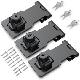 cerraduras de cerrojo con llave, 3 pulgadas, pestillo de bloqueo con llave, cerraduras de gabinete, cerraduras de gabinete con llaves, negro, paquete de 3