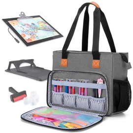 Luxja Carrying Case for A4 Light Pad and Diamond Painting Accessories, Storage Bag for Diamond Painting Tools and Light Box (Fits for A4 Light Pad), Gray (Bag Only)