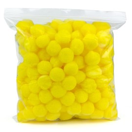 200 Pieces Pom Poms, 1 Inch Craft Pom Poms, Fuzzy Pompom Puff Balls for DIY Arts, Crafts Projects, Home Decorations (Yellow)