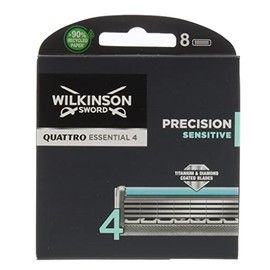 Wilkinson Sword Quattro Titanium Sensitive Refill Razor Blade Cartridges, 8 Count