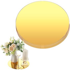 Thyle - 6 espejos redondos de acrílico de 10 pulgadas para mesas, centros de mesa, espejos circulares, platos de vela para pared, bodas, centros de mesa para fiesta de baby shower, grosor de 1 mm