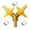 Hooshing Brass 3 Way Shut Off Valve 3/8" Hose Barb