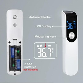 Forehead Thermometer for Adults and Kids, No Touch Infrared Forehead Thermometer, Digital Thermometer with Fever Alarm, ℃ / ℉, Instant Reading, Temperature Thermometer (Black)