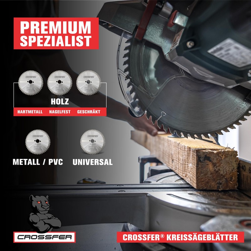 Crossfer® Circular Saw Blade for Wood, Premium Quality Carbide Circular
