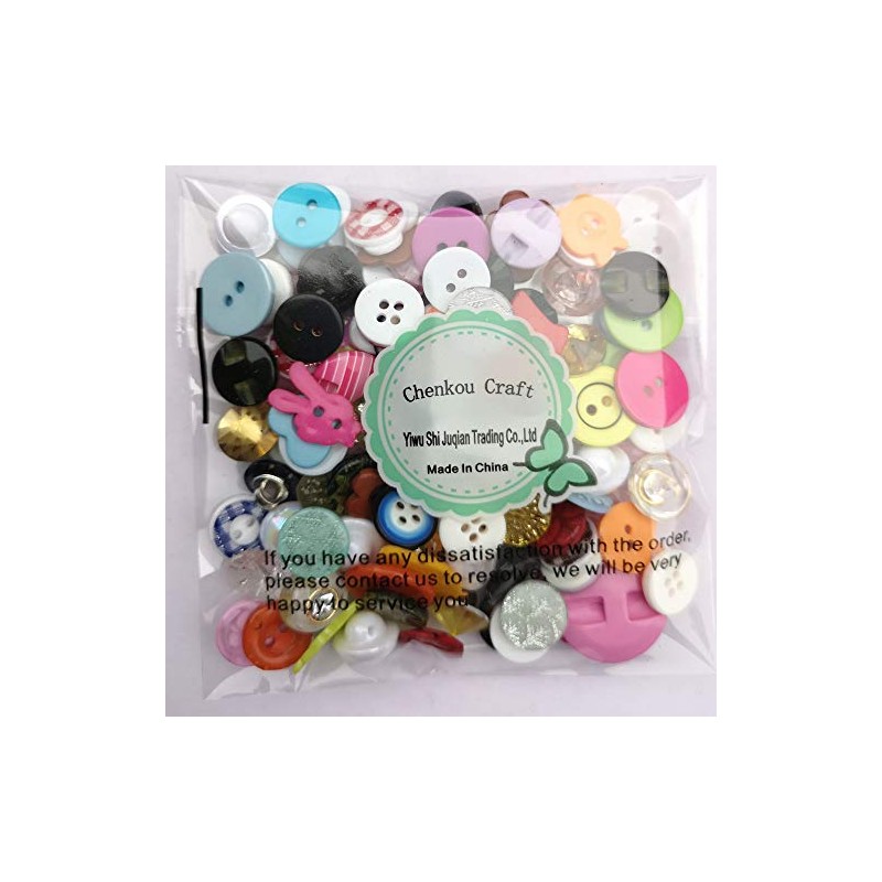 Chenkou Craft Random - 100 botones de plástico pequeños para