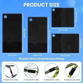 AOOWU Bicycle Frame Protector with 4 Different Sizes, Bike Racks Carbon Frame Protection, Bicycle Carrier Accessory, Transport Protection for Bike Racks, Chainstay Guards, Anti Rub and Scratch, Black