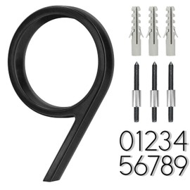 BVNUD 5 Inch Stainless Steel Floating House Number, Metal Modern House Numbers, for Outdoor Mailbox Yard Home Wall DoorGarage Gate with Nail Kit, Coated Black, 911 Visibility Signage