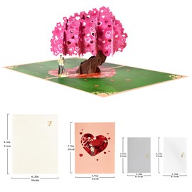 GREETING ART Valentine's Day Card,Pop Up Anniversary Card,Anniversary Card, Wedding or 3D Engagement Card,Birthday Card,Thinking of You Card,Heart Tree Couple