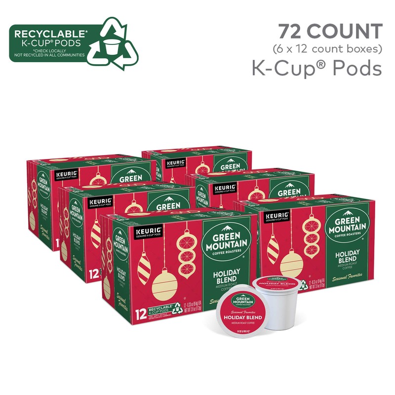 Green Mountain Coffee Roasters Holiday Blend, Keurig Single Serve K-Cup