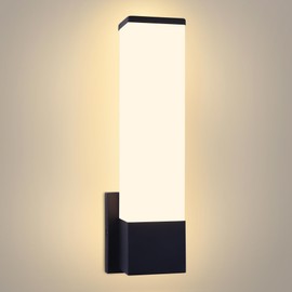 Kalium Modern Wall Sconces，Dimmable Black Wall Sconce, 3000K Warm White LED Indoor Sconces Lighting for Bathroom, Stairs, Living Room, Bedroom