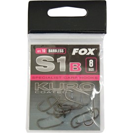 Fox Kuro S1 Series barbless - 10 carp hooks for carp fishing, fishing hooks for carp fishing, hooks, single hooks without barbs, size: 8