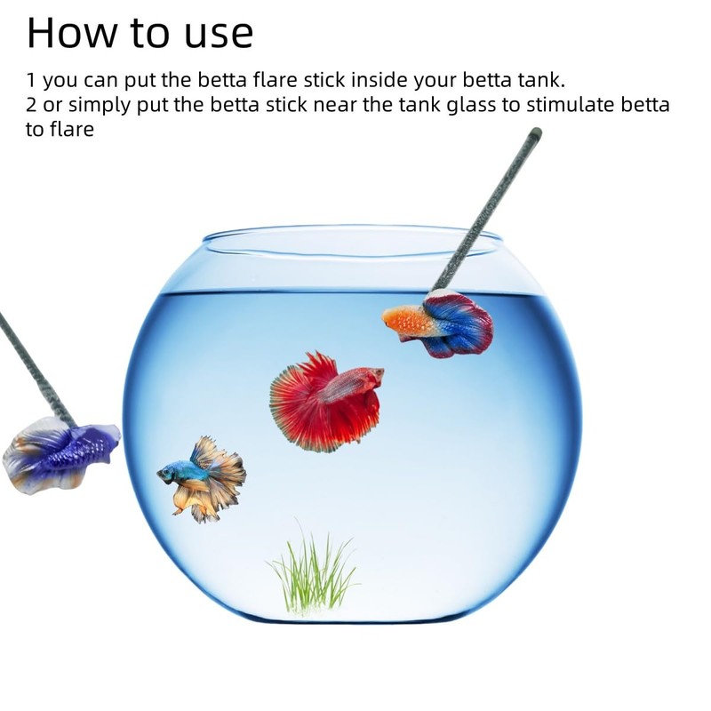 Khanoqq Interactive Betta Fish Flare Stick Toy for Tanks -