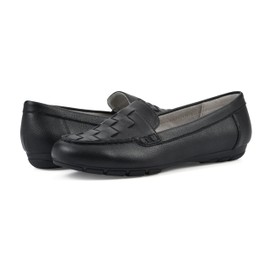CLIFFS BY WHITE MOUNTAIN Women's Giver Cushioned Loafer Flat, Black/Tumbled/Smooth, 11 W