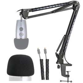 Yeti Nano Mic Boom Arm with Nano Pop Filter - Mic Suspension Boom Arm Stand and Windscreen Compatible with Blue Yeti Nano Microphone by YOUSHARES