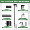 79-Inch Heavy-Duty Rustproof Bird Feeder Pole with 5-Prong Base -