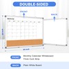 Monthly Calendar Whiteboard Dry Erase Cork Board Combo for Wall,