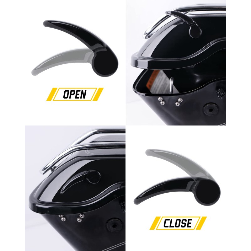 ANONEMOTO Black Saddlebag Latches Kit, Saddlebag Lifters Compatible for Harley