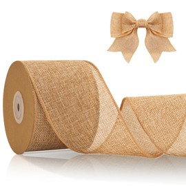 jijAcraft Jute Ribbon 8 cm Wide, 10 m Burlap Vintage Gift Ribbon with Wire, Wired Hessian Decorative Ribbon for Crafts, Bow Knot, Wedding Decoration, Autumn Wreath, Christmas Decoration