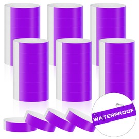Mersper 300 Pcs Wristbands for Events, Party Wristband Adhesive Waterproof Arm Bands, Plastic Paper Bracelets Lightweight for Festival, Hospital-Purple