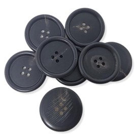 MINSOK Shell Horn Button for Suits, Blazers, Coats, Activity Wears. Black Color/ 1 Sizes as 1 Pack (Black, 44L-28mm-1.1" - 12pcs)
