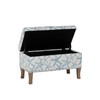 Linon Stephanie Cream and Light Blue Starfish Fully Upholstered Bench