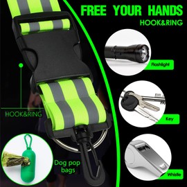 WHENZOO Reflective Sash for Walking at Night, 2 Pcs High Visibility Safety Reflective Sash with Buckle Adjustable Reflective Belt for Children Adult Biking Cycling Jogging Walking Night Safety