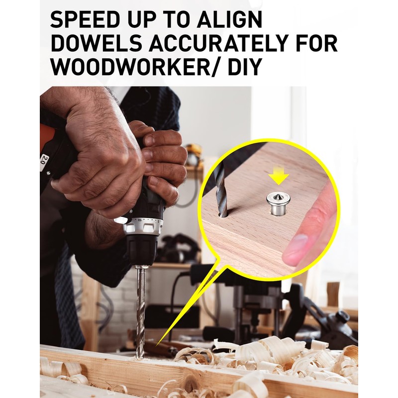 32 Pcs Dowel Pin Center Woodworking Alignment Tool, 6/8/10/12mm Dowel
