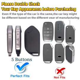 RFSRZ Key Fob Cover Compatible with Kia Telluride Accessories 2023 2024 2025 5 Buttons Key Fob Shell Portector Smart Remote TPU Case (White)