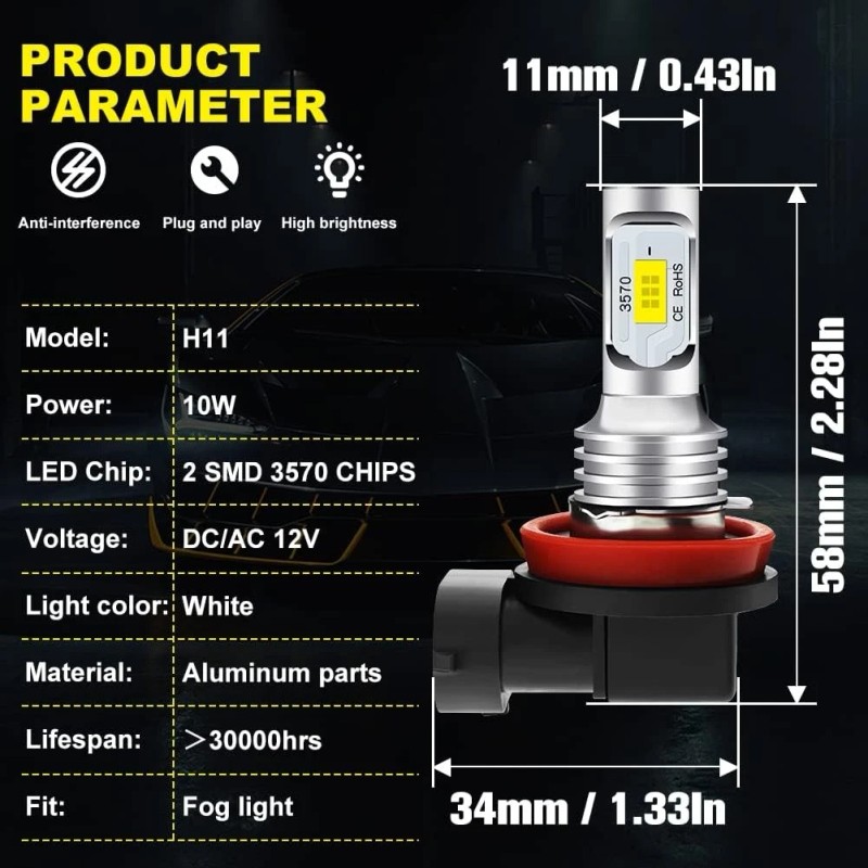 For Toyota 4Runner 2010-2021 - 6x LED Headlight Bulbs Hi/lo