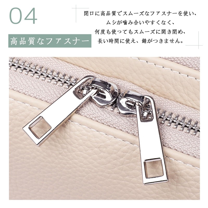 MFFOR Women's Shoulder Bag, Genuine Leather, 2-Way Wallet Pochette, Smartphone