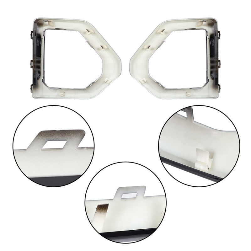 labwork Front Bumper Fog Light Outer Bezel Cover Black Replacement