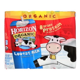 UD_Horizon Organic Dairy's Aseptic Low Fat 1% Milk 6/8 Fl Oz Per Bottle Chocolate for Babies Adults Halal Certified Bulk Box