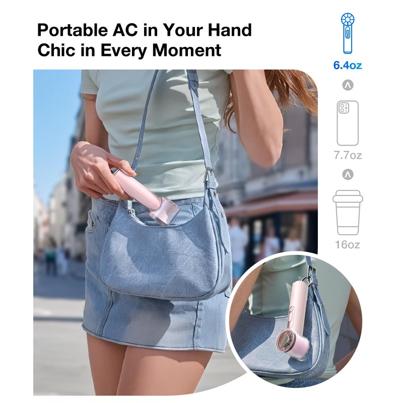 TORRAS COOLiFY iva Handheld Fan with Ice Cooler, 5000mAh Rechargeable
