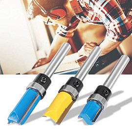 Broca para Enrutador de Recorte de Bordes, 3 Piezas de Fresado de Cortador de Carpintería de 1/4 Broca para Enrutador de Corte de Borde con Vástago Herramientas