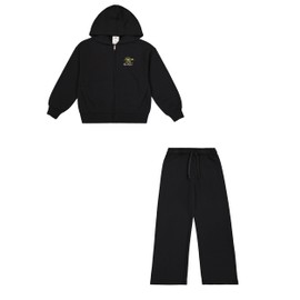 Champion Legacy Emotional Dance G (405045) - Ultra-light Soft Compact Powerblend Fleece Hooded Tracksuit, Black (NBK), 3-4 years (XXS) Girls FW24