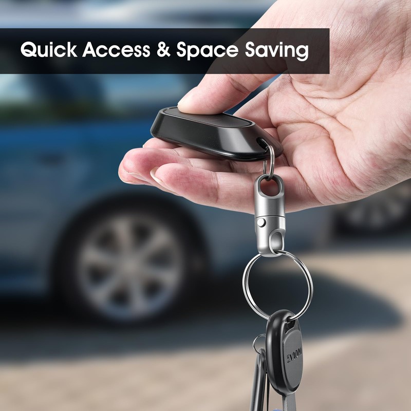 Strong Titanium Magnetic Keychain with 360° Rotation, Small Detachable Key
