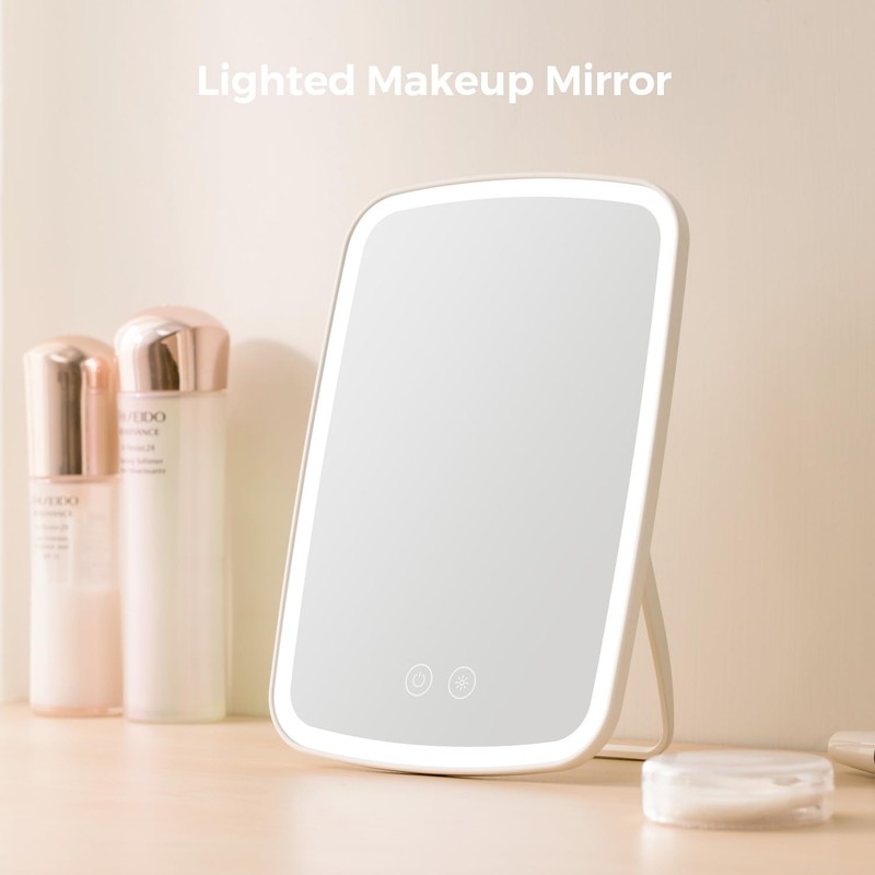 NEZZOE Lighted Makeup Mirror, Portable Mirror with Lights, 1500mAh Rechargeable