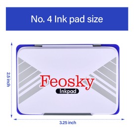 Feosky Ink Pads for Rubber Stamps Small Size 3-1/4" by 2-1/4" inches.(Blue)