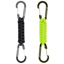 BRAVESHINE Keychain with Snap Hook Carabiner Clips, Paracord Keychain Carabiner Clips with Locking D Ring Hooks Hangers, Heavy Duty Lanyard Key Chain for Car Keys, Backpack, Tools, Men, Women