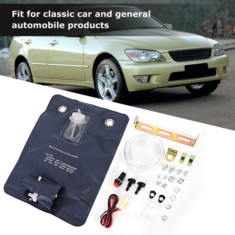 12V Universal Windscreen Washer Pump With Bottle Bag Kit Fit